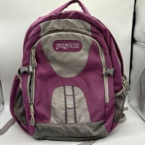 Vintage JanSport AirLift Backpack Purple Gray 19” Large Laptop School Travel Bag